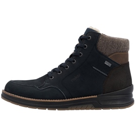 Rieker Leather waterproof men's insulated ankle boots, navy blue 32344-14 1