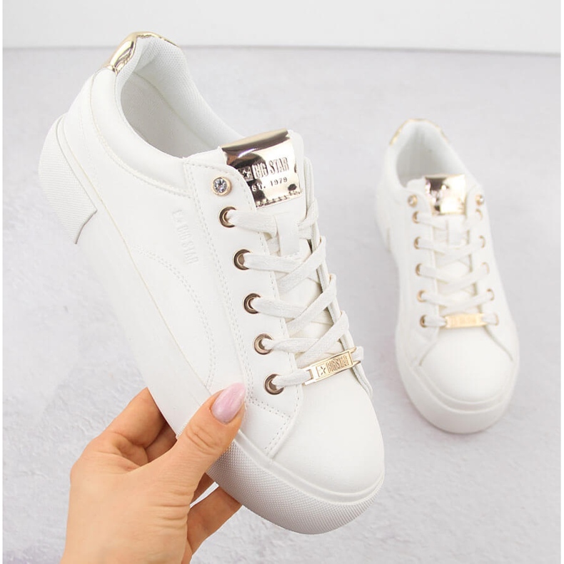 Women's platform sneakers made of eco-leather, white Big Star NN274211 1