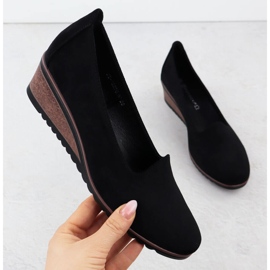 Shoes on wedges suede black potocki sz12276 1