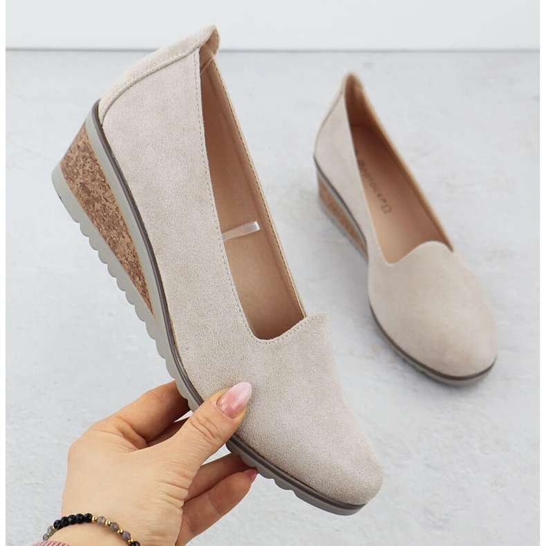 Shoes for suede beige Potocki Sz12276 1