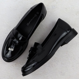 Women's lacquered shoes Lords Black Potocki Sz12369 2
