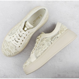 Shoes on the beige lace platform s.barski HY51-059 3