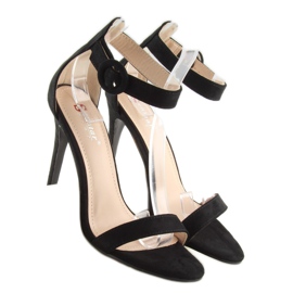 Black NF-17 Black sandals on a high heel 1