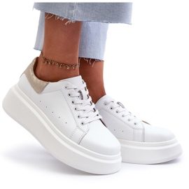 S.Barski Women's leather sneakers on the D&A LR568 white platform 4 S.Barski Women's leather sneakers on the D&A LR568 white platform 4