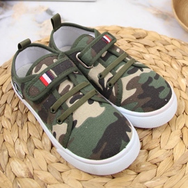Atletico camo velcro children's sneakers green 2