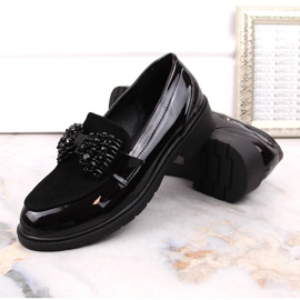 S.Barski Women's loafers lacquered lords with a bow black S. Barski 2