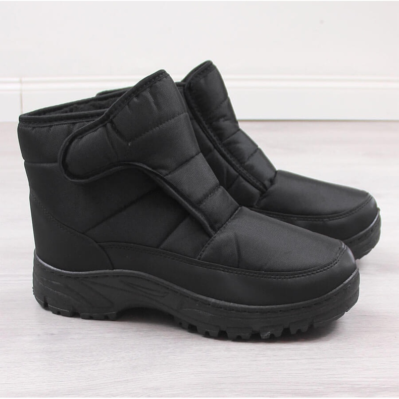 Men's velcro insulated snow boots, black News 2