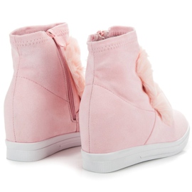 Wedge Sneakers With Fur pink 1