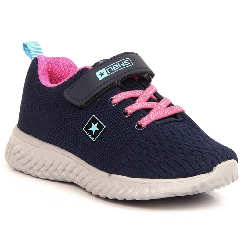 Girls' navy blue mesh sports shoes NEWS 2 Girls' navy blue mesh sports shoes NEWS 2