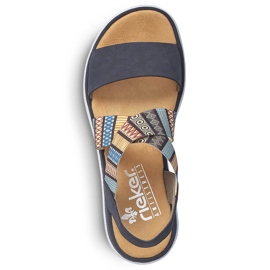 Comfortable women's wedge sandals multicolor Rieker V44G8-14 multicolored 1 Comfortable women's wedge sandals multicolor Rieker V44G8-14 multicolored 1