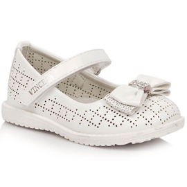 Girls ballerinas with velcro white Vinceza 36122 2