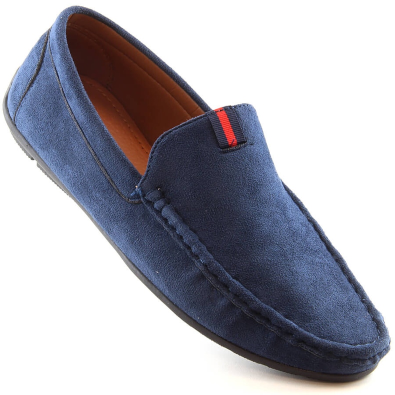 Moccasins men's suede slip-on shoes navy blue McKeylor 2260 1