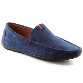 Moccasins men's suede slip-on shoes navy blue McKeylor 2260 2