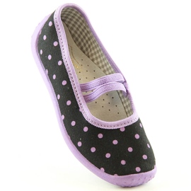 Girls ballerina slippers for kindergarten and school slip-on Nazo N006ABW black 1