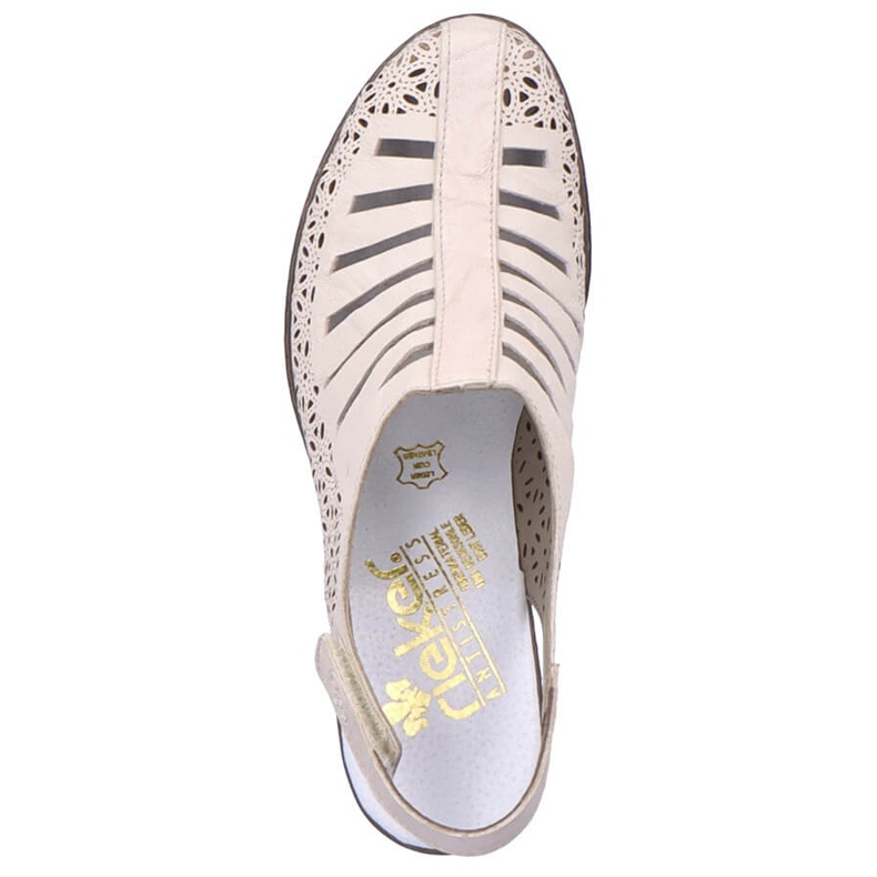 Rieker 40959-60 beige leather high heel sandals 1 Rieker 40959-60 beige leather high heel sandals 1