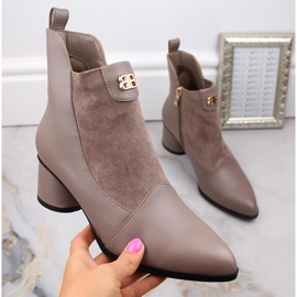 Women's beige high heel boots D&amp;A S.Barski Premium Collection MR870-96 2