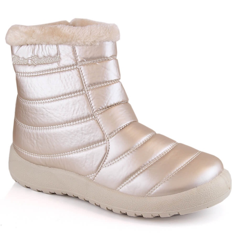 Women's waterproof patent snow boots, beige News 1467 1