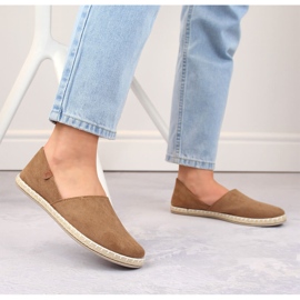 Women's suede espadrilles with cutouts taupe News 24TX02-2416 beige 2