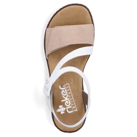 Comfortable women's combi sandals with Velcro Rieker V3660-60 white 1