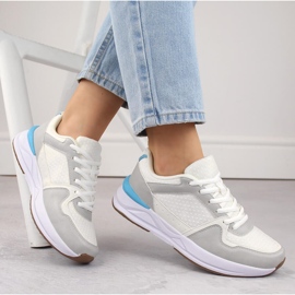 Women's white lace-up sports shoes Atletico WY23593 1