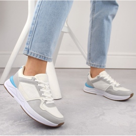 Women's white lace-up sports shoes Atletico WY23593 2