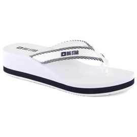 Women's wedge flip-flops, white Big Star NN274A726 1