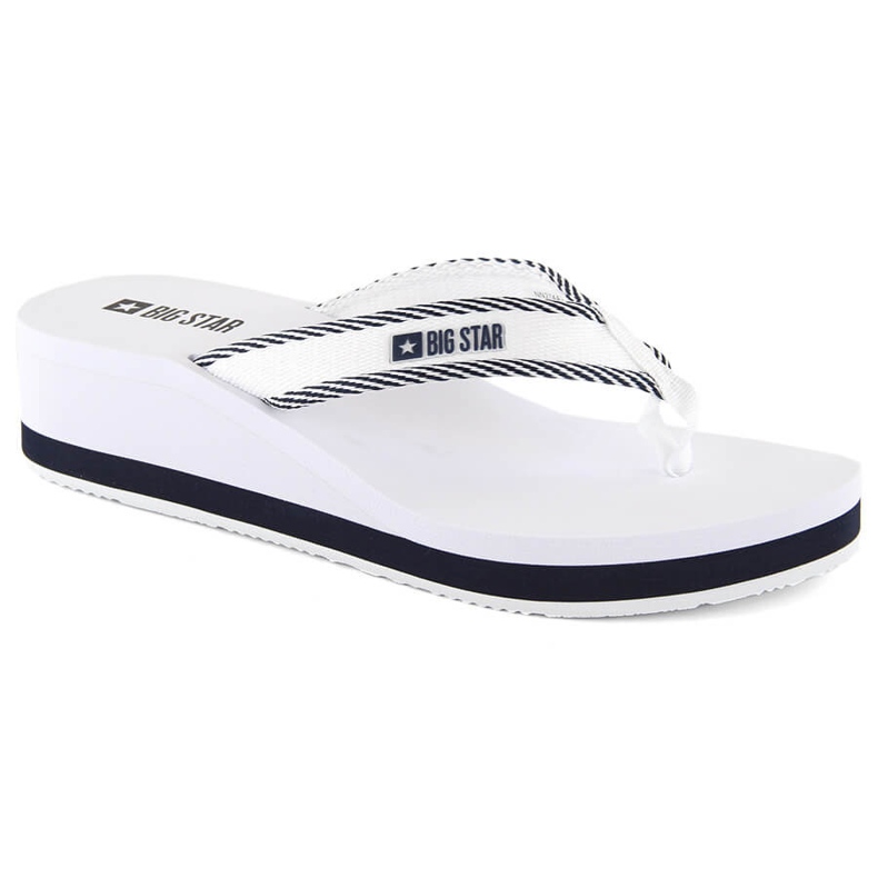 Women's wedge flip-flops, white Big Star NN274A726 1