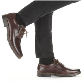Rieker 15320-25 men's leather comfortable half-boots with elastic band brown 1