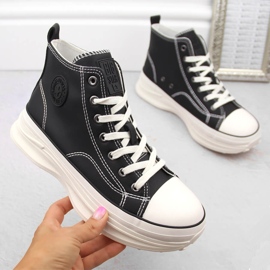 Women's high platform sneakers black Big Star OO274063 1 Women's high platform sneakers black Big Star OO274063 1