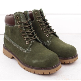 Leather suede men's boots green Big Star OO174139 2