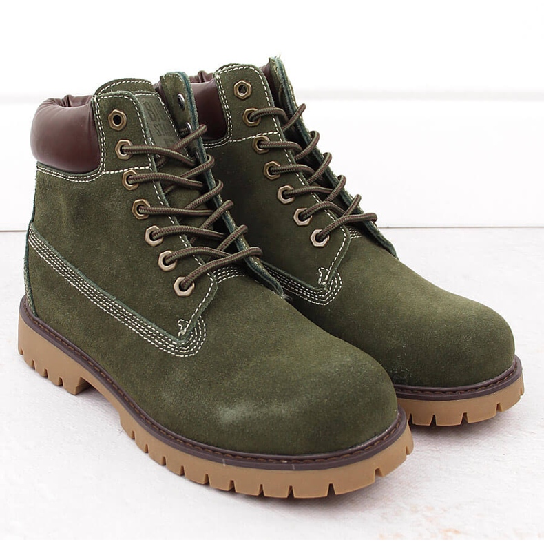 Leather suede men's boots green Big Star OO174139 2