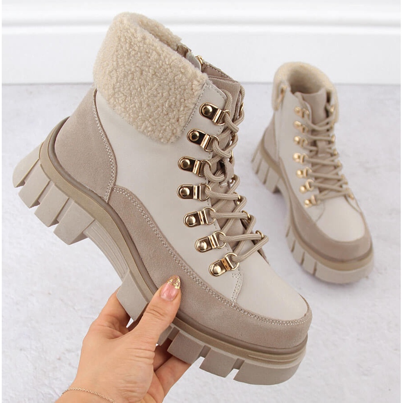 Beige leather women's ankle boots Filippo DBT6471 1