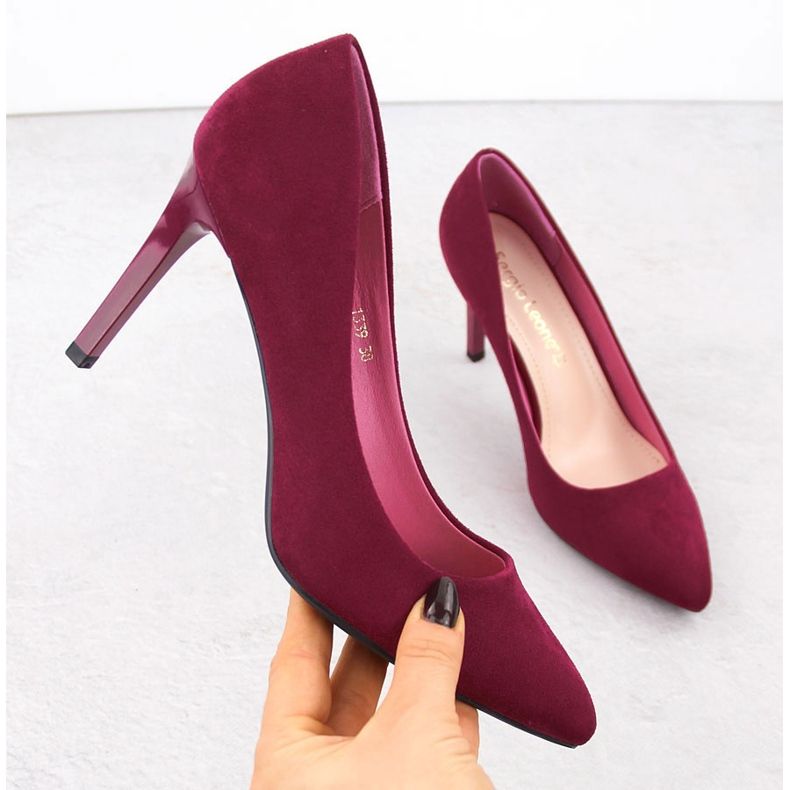 Sergio Leone 1339 suede fuchsia pumps pink 1