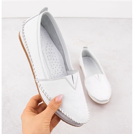 T.Sokolski Leather women's leather loafers white 1