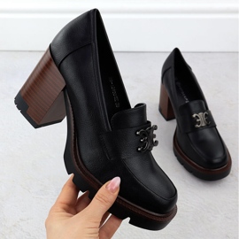 Women's shoes on the Black Potocki post with decoration sz12403 1