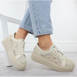 Shoes on the beige lace platform s.barski HY51-059 4