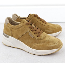 Leather Sneakers on wedges Camel Sergio Leone SP104 beige 2