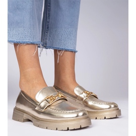 Golden elegant ecosha loafers 2 Golden elegant ecosha loafers 2
