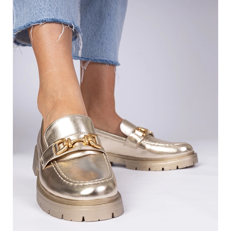 Golden elegant ecosha loafers 1 Golden elegant ecosha loafers 1
