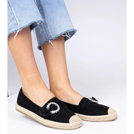Black espadrilles decorated with zircons 1