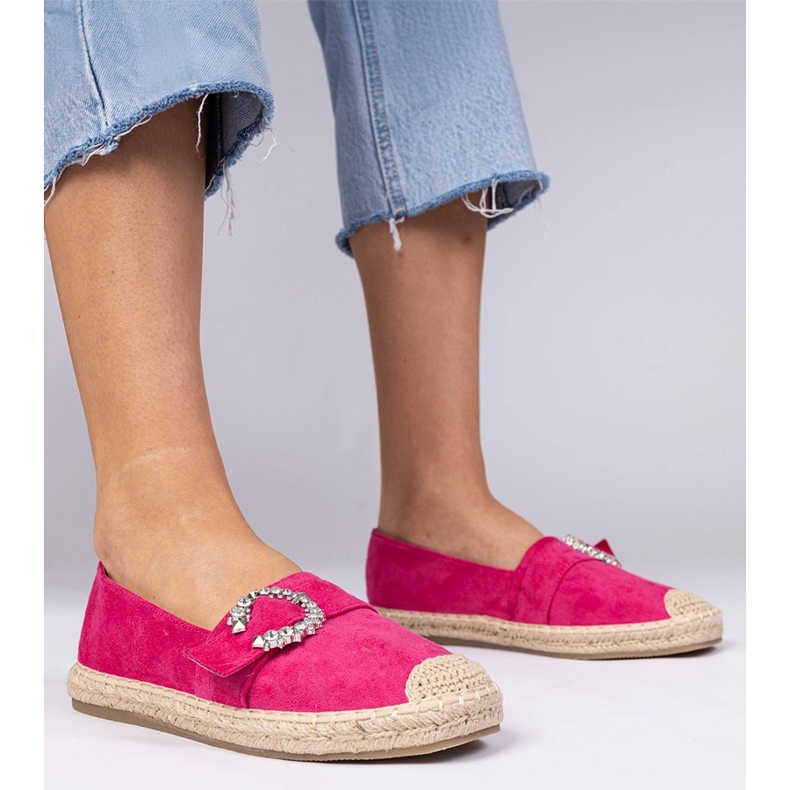 Pink espadrilles decorated with zircons 1 Pink espadrilles decorated with zircons 1