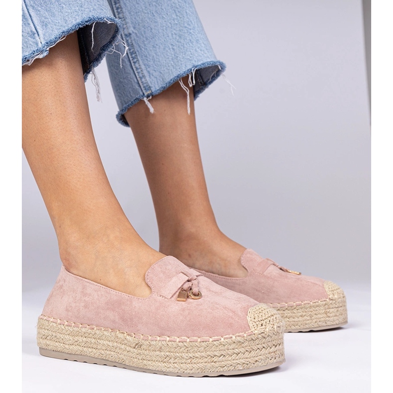 Pink espadrilles on a thick sole 1