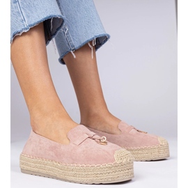 Pink espadrilles on a thick sole 2