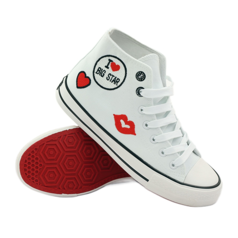 Big star 274017 tied sneakers white red 3