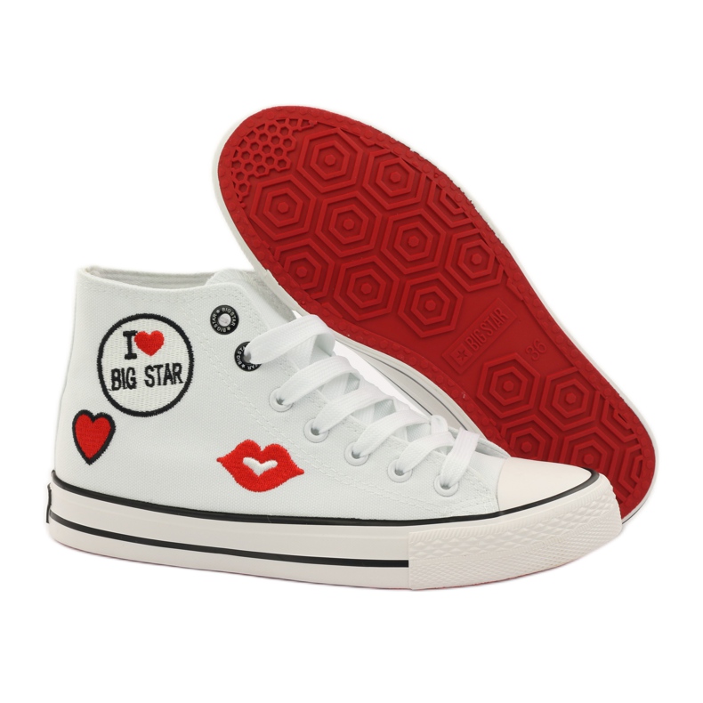 Big star 274017 tied sneakers white red 4