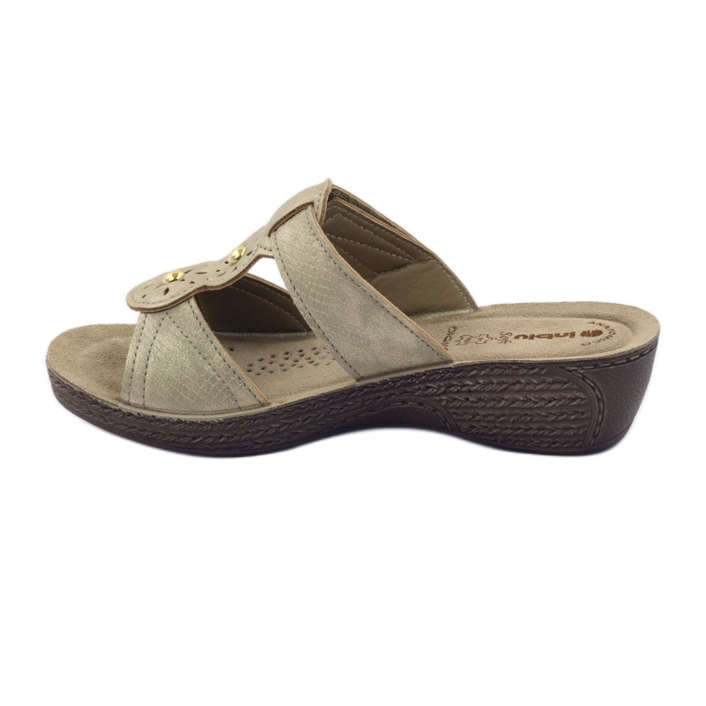 Gold Inblu GL086 velcro slippers yellow brown 2