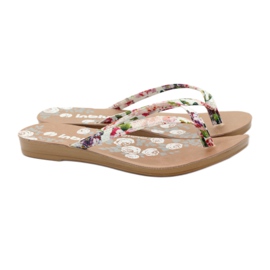 Flip-flops flowers INBLU IR01 pink yellow green violet 4