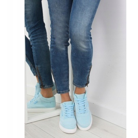 Blue suede women's sneakers NB171P Blue 1
