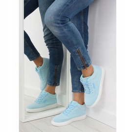 Blue suede women's sneakers NB171P Blue 2