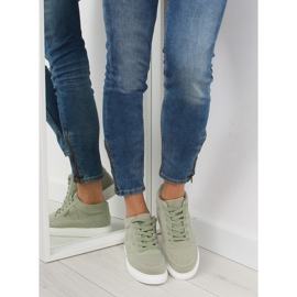 Green suede women's sneakers NB171P Green 1